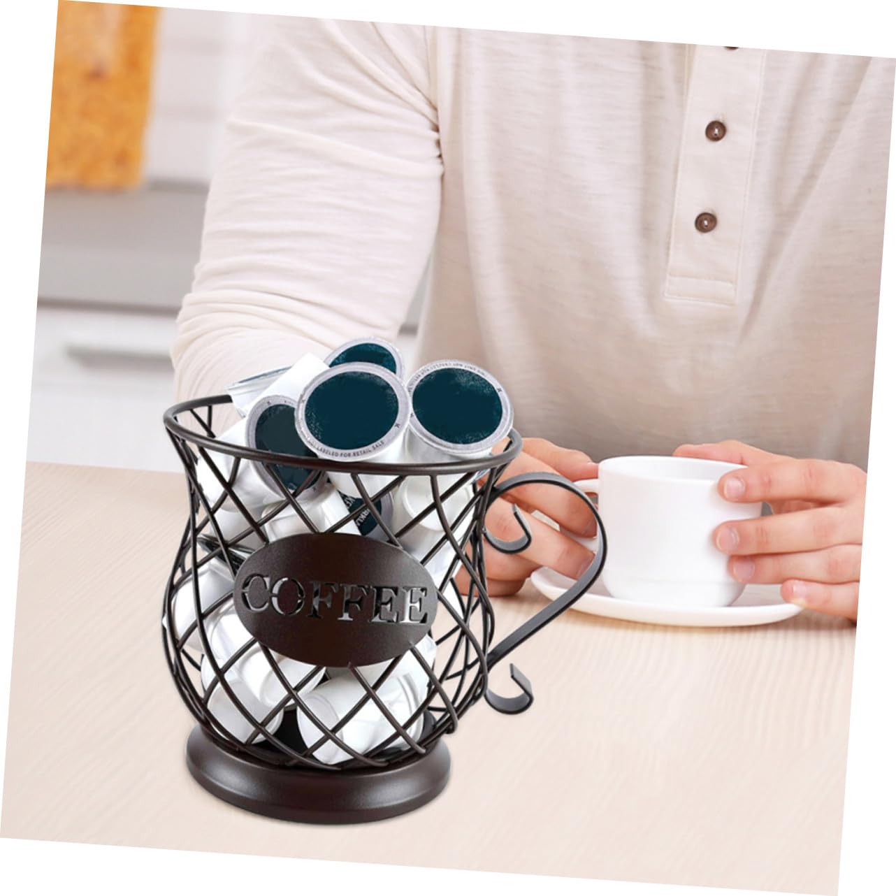 Gatuida Porte-couverts en Métal Noir pour Ustensiles Cuisine, Support Élégant et Simple, Rangement Polyvalent Cuisine et Patio