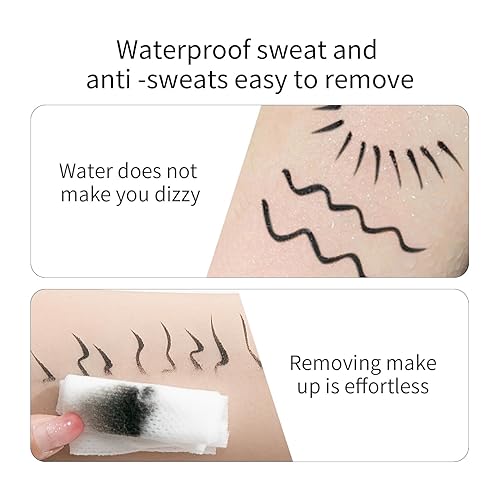 Miniatura 3 de QIC Delineador de ojos lápiz delineador de ojos, negro, impermeable y a prueba de manchas, delineador líquido para mujeres y niñas, mate, de larga