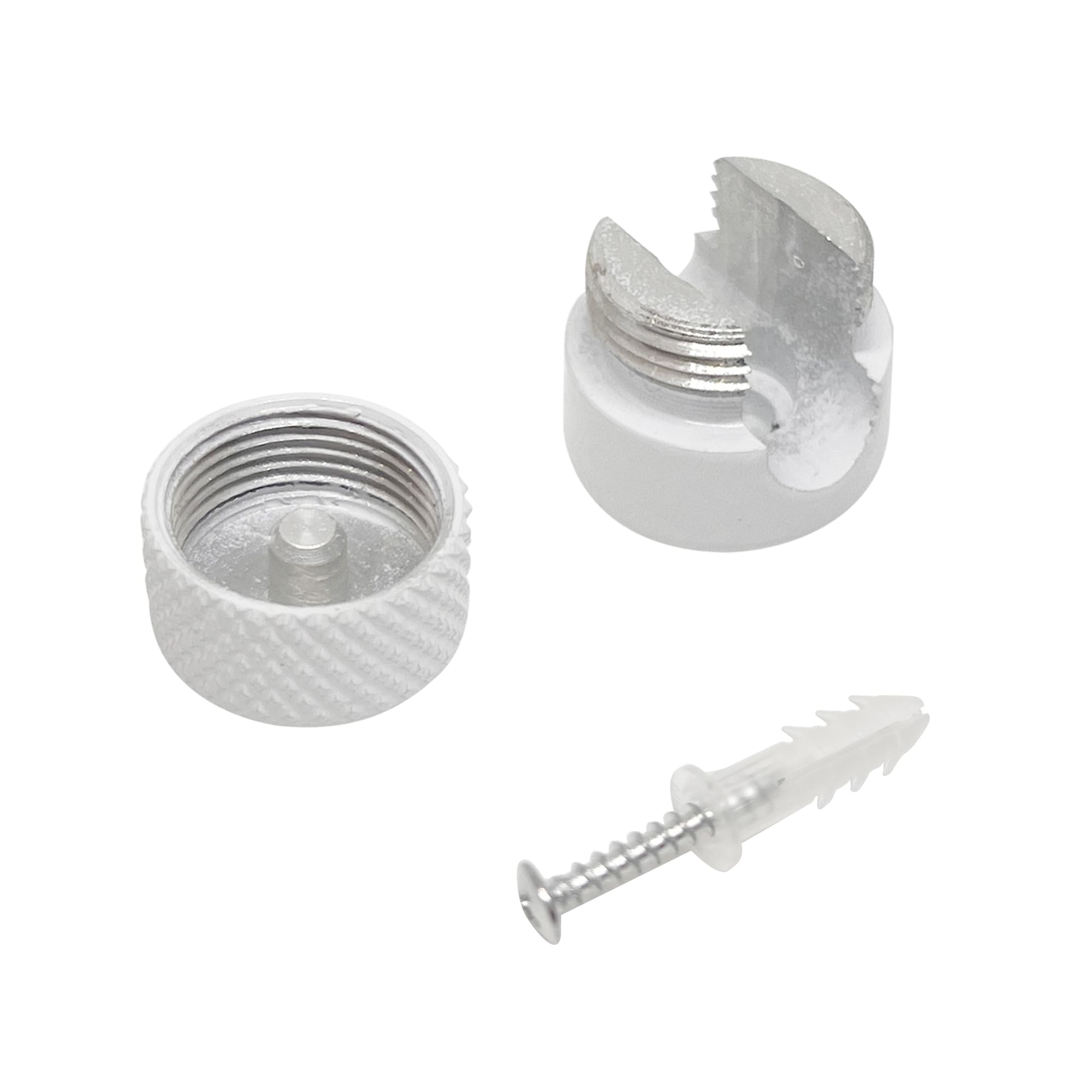 smartect Soporte de Techo y Pared de Aluminio para Cables [2 Piezas, Corrugado, Blanco] Fijación con tornillos y tacos, Decentrador de Techo para que arme su propio proyecto de bricolaje