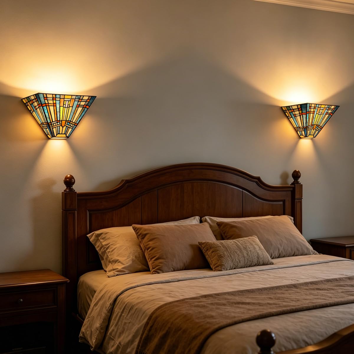 COTOSS Tiffany Wall Sconce Wall Light Mission Style Stained Glass