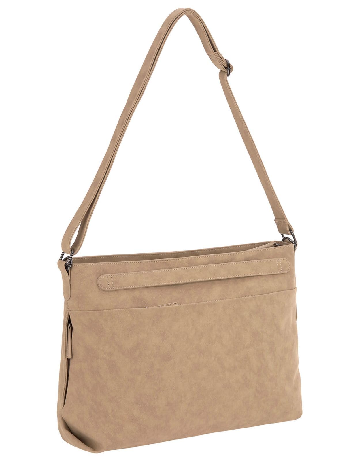 LÄSSIG Baby Wickeltasche Umhängetasche mit Zubehör veganes Leder/Tender Shoulder Bag camel