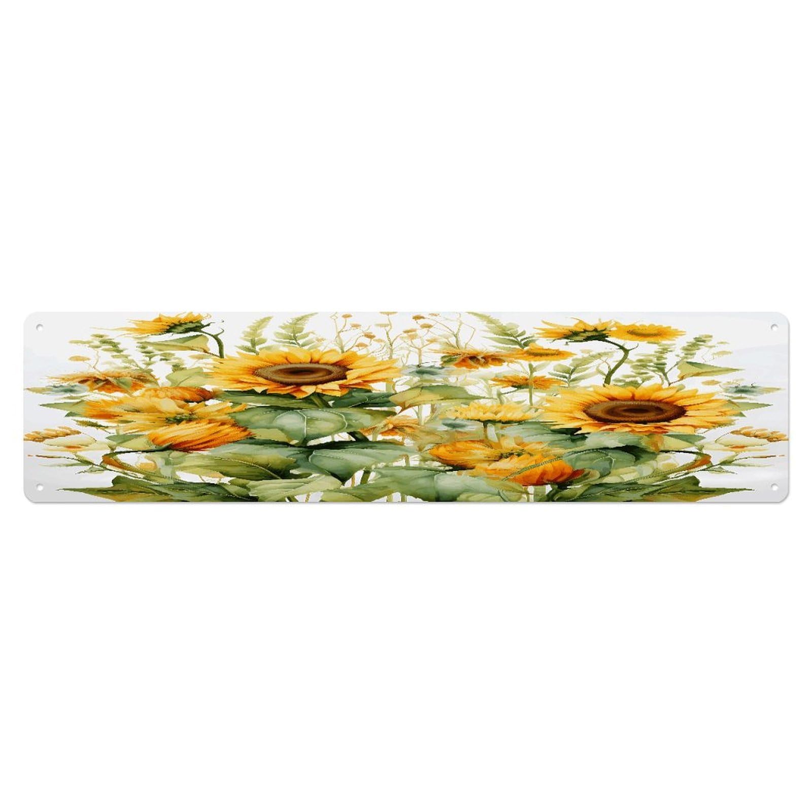 Adfgyerh Style Sunflower And Corn Wall Decor Aluminum Waterproof. Plaque, Practical Gift,Sign 15.7X3.9 Inch Poster,For Home, Office, Business, Garage– Indoor/Outdoor