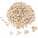 Produktbild 200 Stücke Holzsterne Blank Holz Stern Scheiben Mini Stern Verschönerungen für Hochzeit Handwerk Making DIY, Gemischt 4 Größen