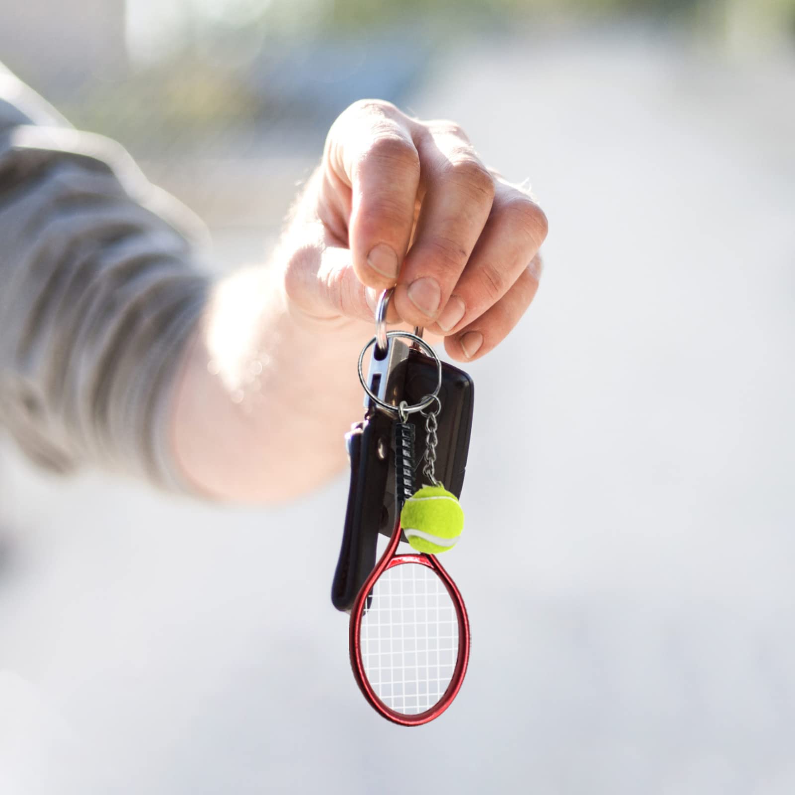 Portachiavi Mini in Metallo Racchetta da Tennis Palla da Tennis Regalo Sport
