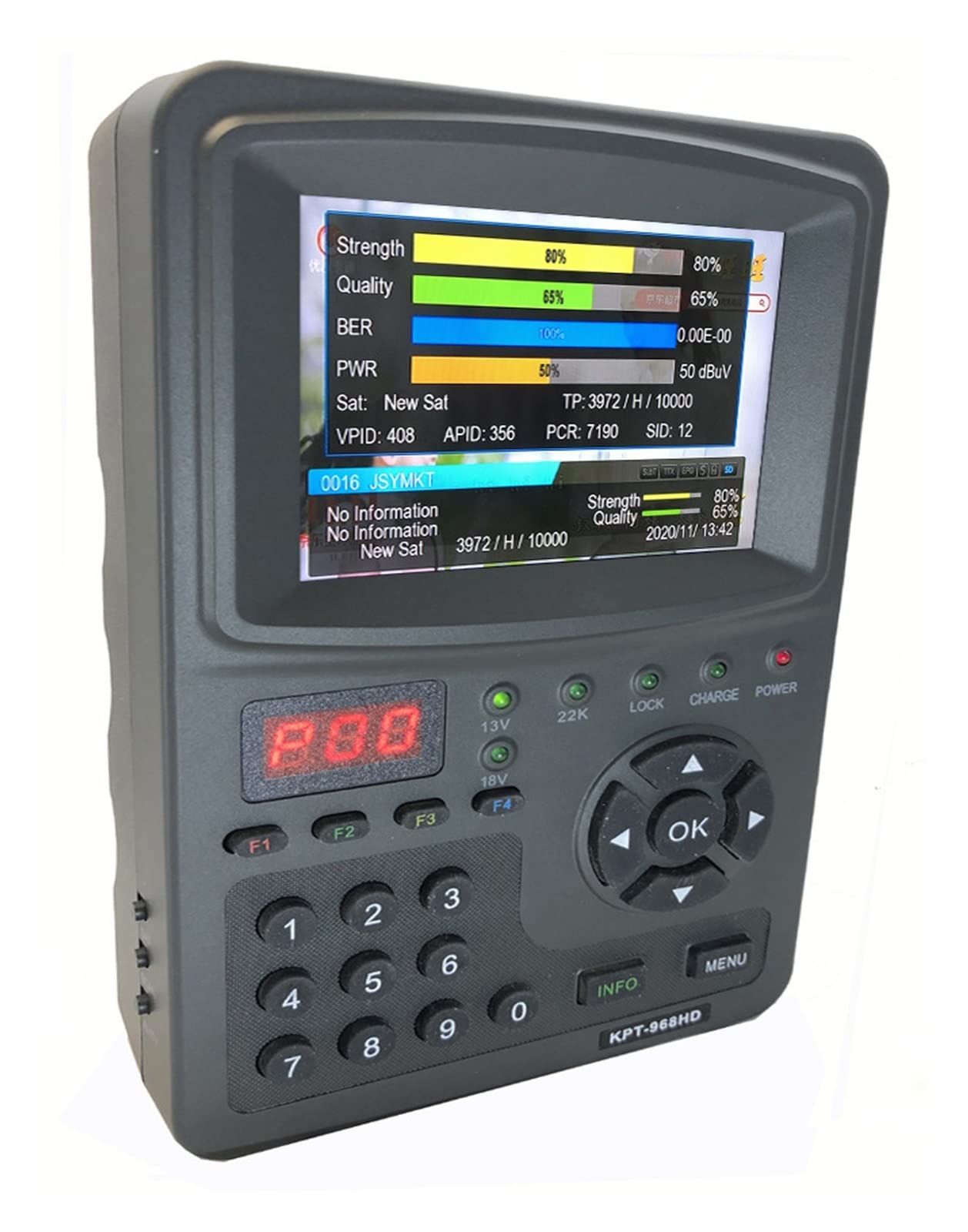 Receptor de Satélite, KPT-968HD DVB-S2+HEVC H2.65 Buscador de satélites 4K estrellas