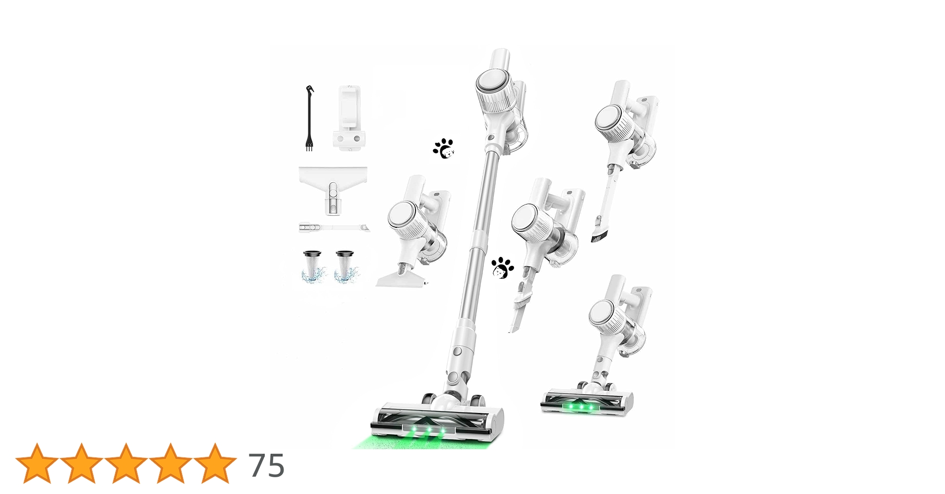 グリーンLEDライト付＆50Kpa強力吸引 コードレス掃除機 Amazon | 掃除機 コードレス【8月新登場！業界革新！50Kpa超強力