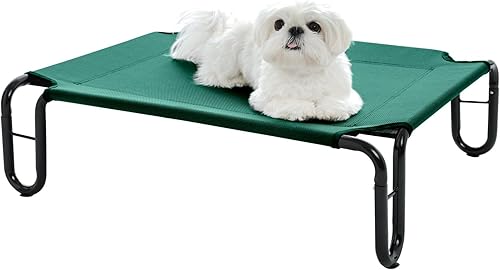 Miniatura 14 de pettycare Cama elevada para perros al aire libre, cunas elevadas para perros, sin tornillos, marco estable y malla reciclable Teslin duradera y de