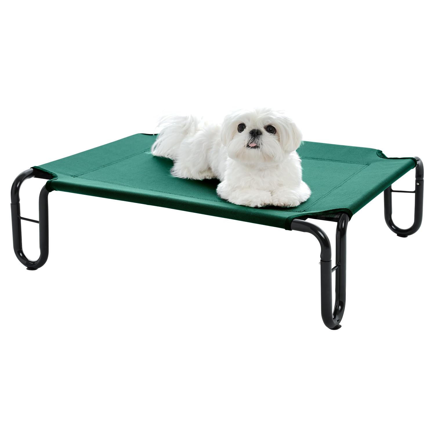 Pettycare Elevated Outdoor Dog Bed - Small Dog Cot, Waterproof, Cooling with Teslin Mesh, Non Slip, Up to 35 lbs, Green