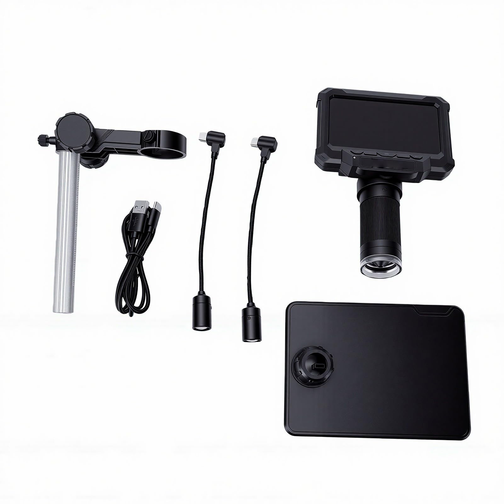 Fabater Digitalmikroskop 50X-1200X Einstellbare Vergrößerung mit 4,3-Zoll-HD-Display für Studenten und Hobbyisten mit 10 MP Bildqualität