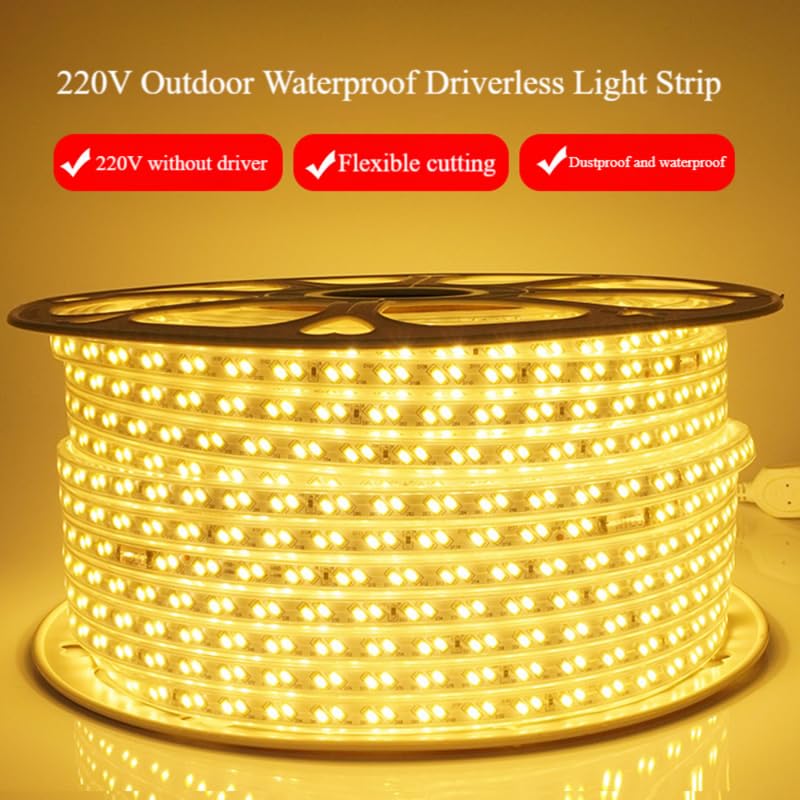 Image of Vespa 5 Meter Waterproof LED Strip Light Warm White - Energy Saving Rope Light for False Ceiling, Room Decor, Diwali, Christmas & Home Decoration