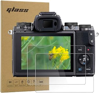 Screen Protector compatible with Canon EOS M3 M5 M10 / Panasonic Lumix DC-S1 S1R Anti-scratches 9H Tempered Glass Camera Protective Film 2 Pack