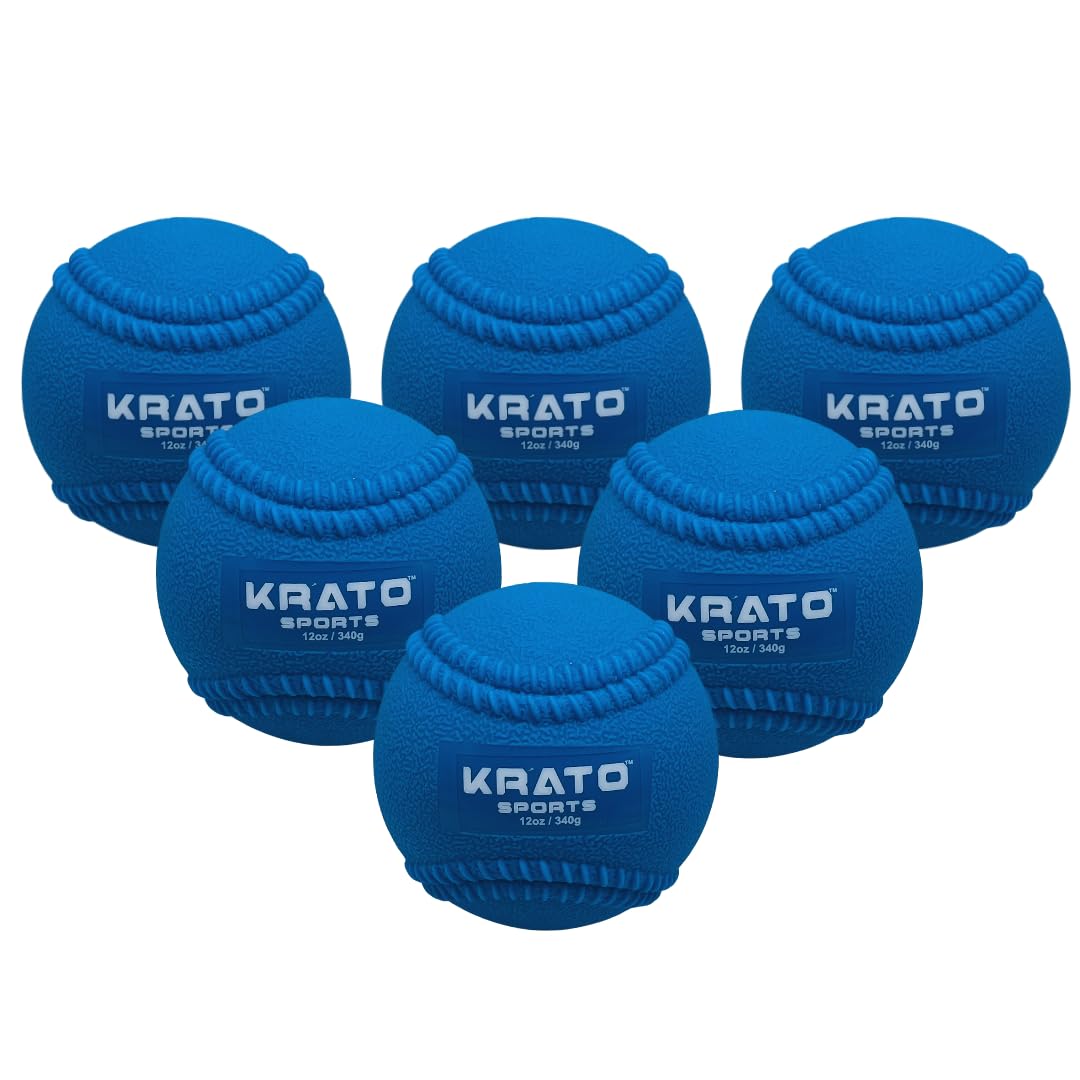 KRATO Hitting Power BAlls | Weighted Balls with Seam | Plyo Baseballs | 12 oz set of 6 | Baseball & Softball