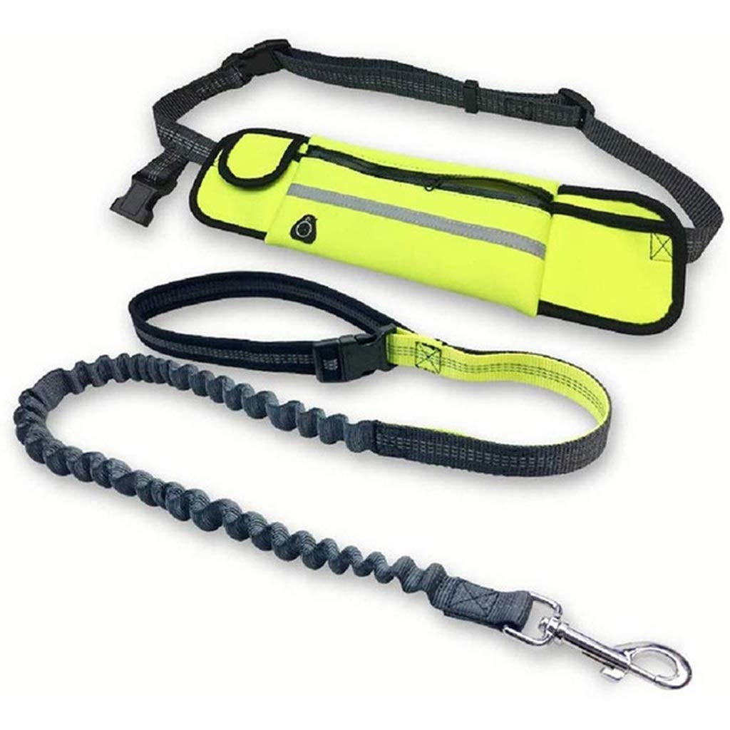 Correa de Perro elástica Manos Libres Duradera con cinturón de Cintura Ajustable Reflectante de Bolsillo Correa de Mascota for Correr for Perros medianos y Grandes Simple y Conveniente ( Color : A )