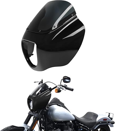 Miniatura 9 de TCT-MOTORPARTS Carenado y parabrisas para Harley Softail Low Rider FXLR Street Bob FXBB Standard FXST 2018-2025 Vivid Black