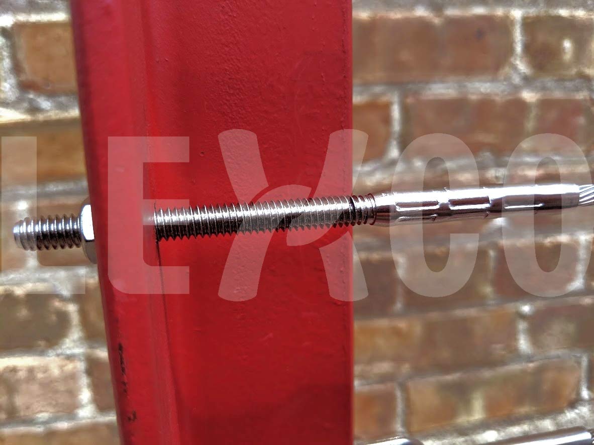 Hand Swage Threaded Terminal for 3/16" Cable (10 Pieces/Pack), 1/4"-20 SS316 Hand-Crimp Thread Stud