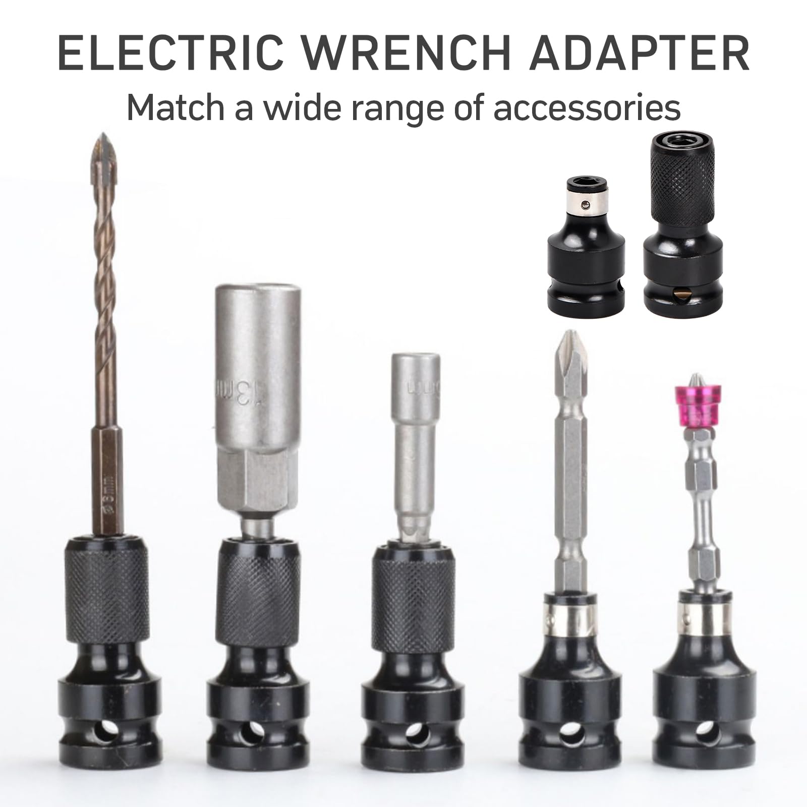 2 Stück Bit-Adapter – 1/2" Auf 1/4", Für Schlagschrauber, Bohrmaschinen, Ratschen