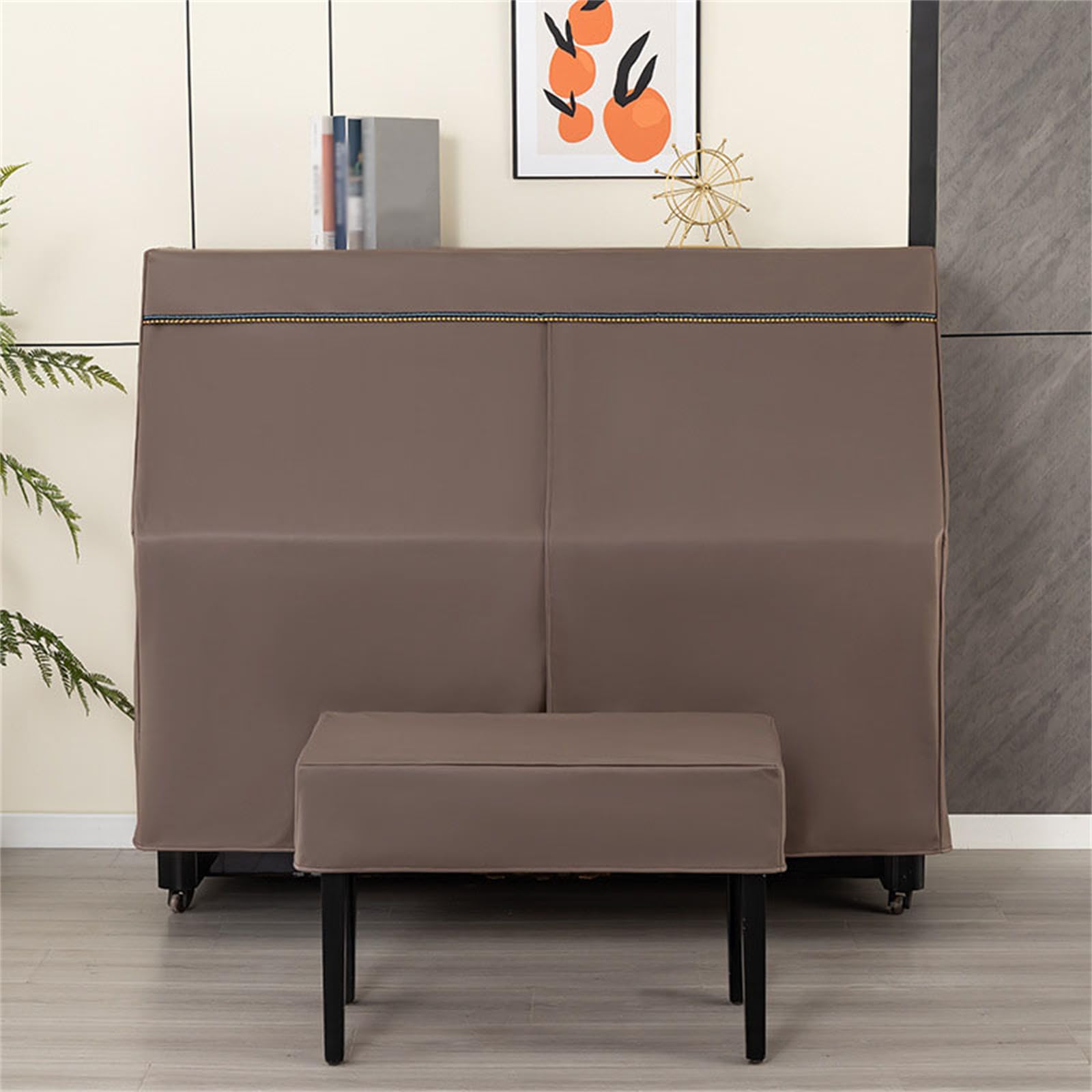 Upright Piano Cover Cloth With Stool Dustproof Waterproof Full Universal Protective Dust Black/d/double (c Single Stool)
