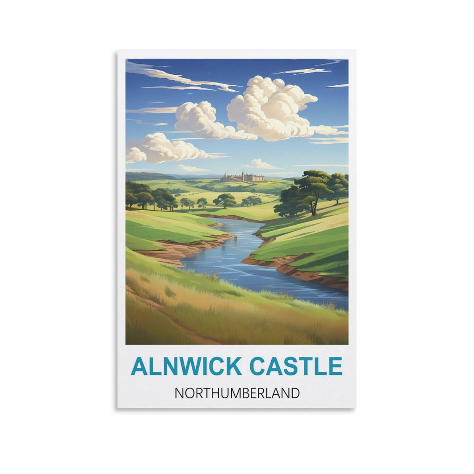 Metal Tin Sign Plaque Poster,Alnwick Castle Northumberland,Art Plaque Poster Wall Decor for Home Tool Room Bar Club Restaurant Cafe 30x30cm