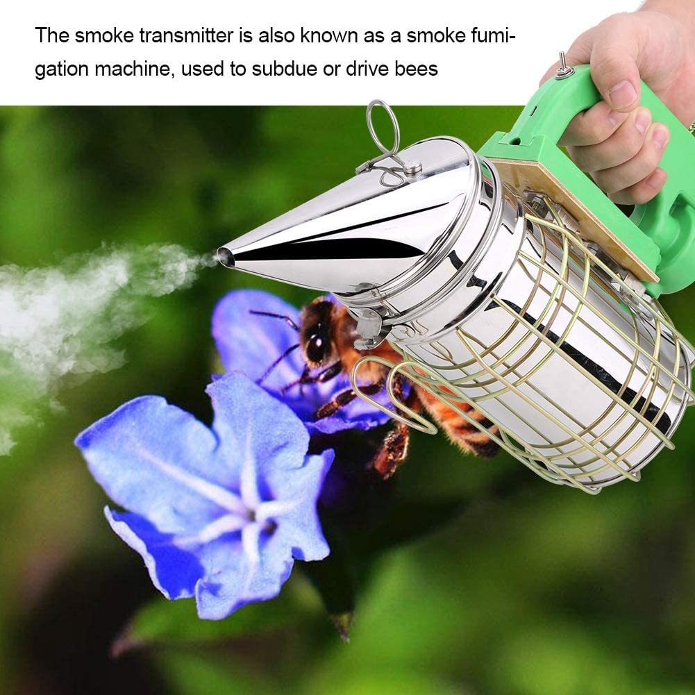 WOERD Fumoir pour Ruche, Fumeur d'abeille électrique, Équipement D'apiculture en Acier Inoxydable Durable, Outils D'apiculture pour Apiculteurs avec Bouclier Thermique