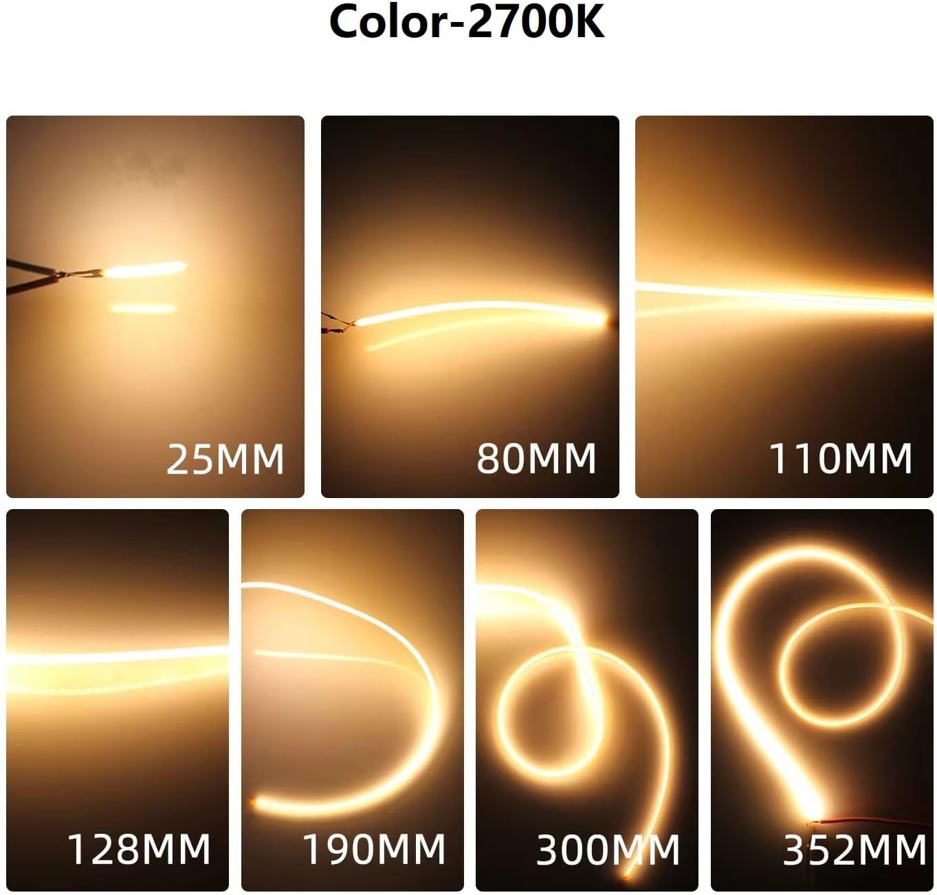 Flexible Filament Led Dc3V Warm White 2700K Edison Bulb Led Filament Lamp Parts Diode Flexible Filament Christmas Decoration Lamp Accessories 1 Piece,Warm White 2700K,1200Mm