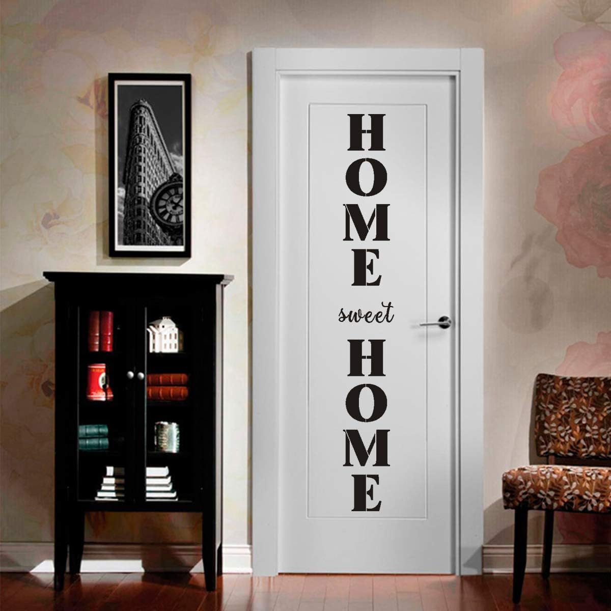 Welcome and Home Sweet Home Stencil - 18 Pack Large Vertical Welcome Home Sweet Home Sign Stencils Templates for Painting on Wood, Reusable Letter Stencils for Porch Signs & Front Door Decorations