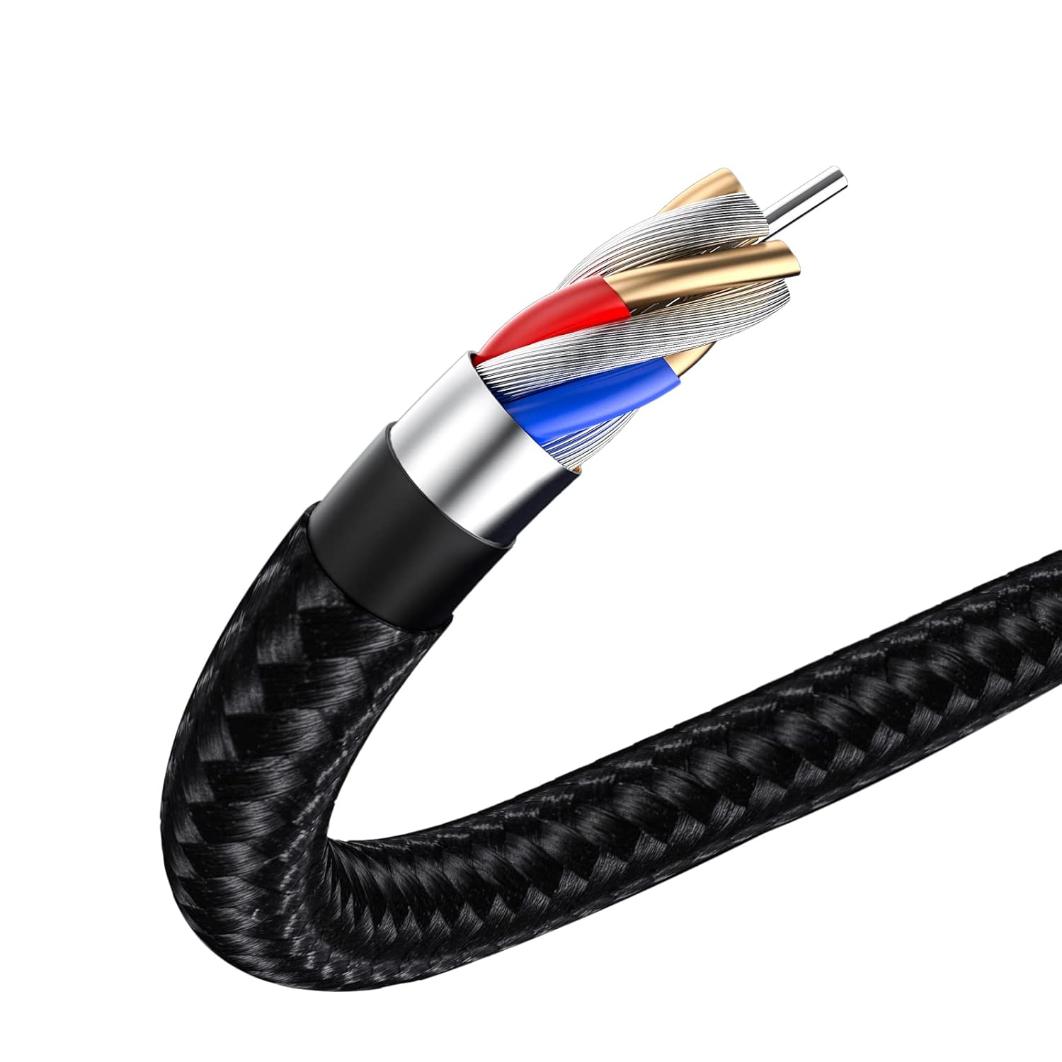 okcsc MMCX Upgrade Replacement Headphones Cable,IEM Earphones Replacement Cable Nylon Braided for Shure 846 535 215 315 425 MAGAOSI K5 LZA4 A5 (4.4mm Balanced Jack, No Mic)