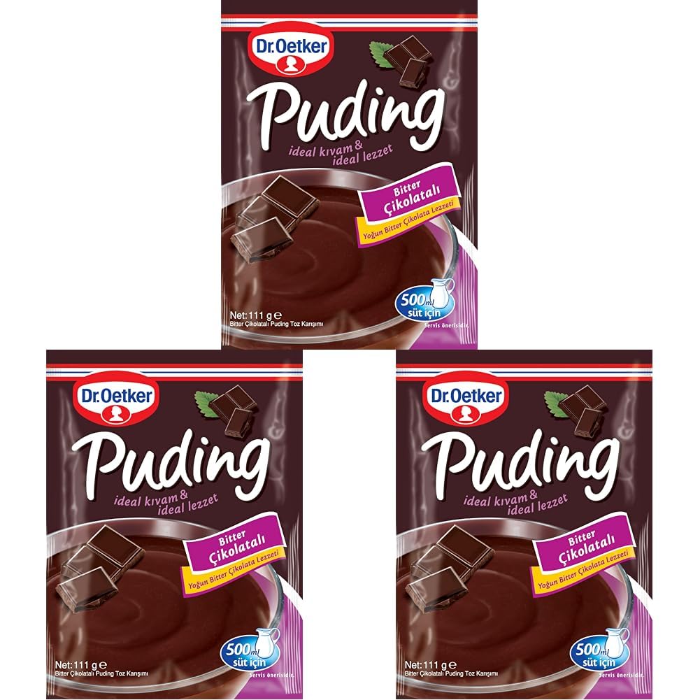 Dr. Oetker Puding Bitter Çikolatalı 111 Gr 3lü paket