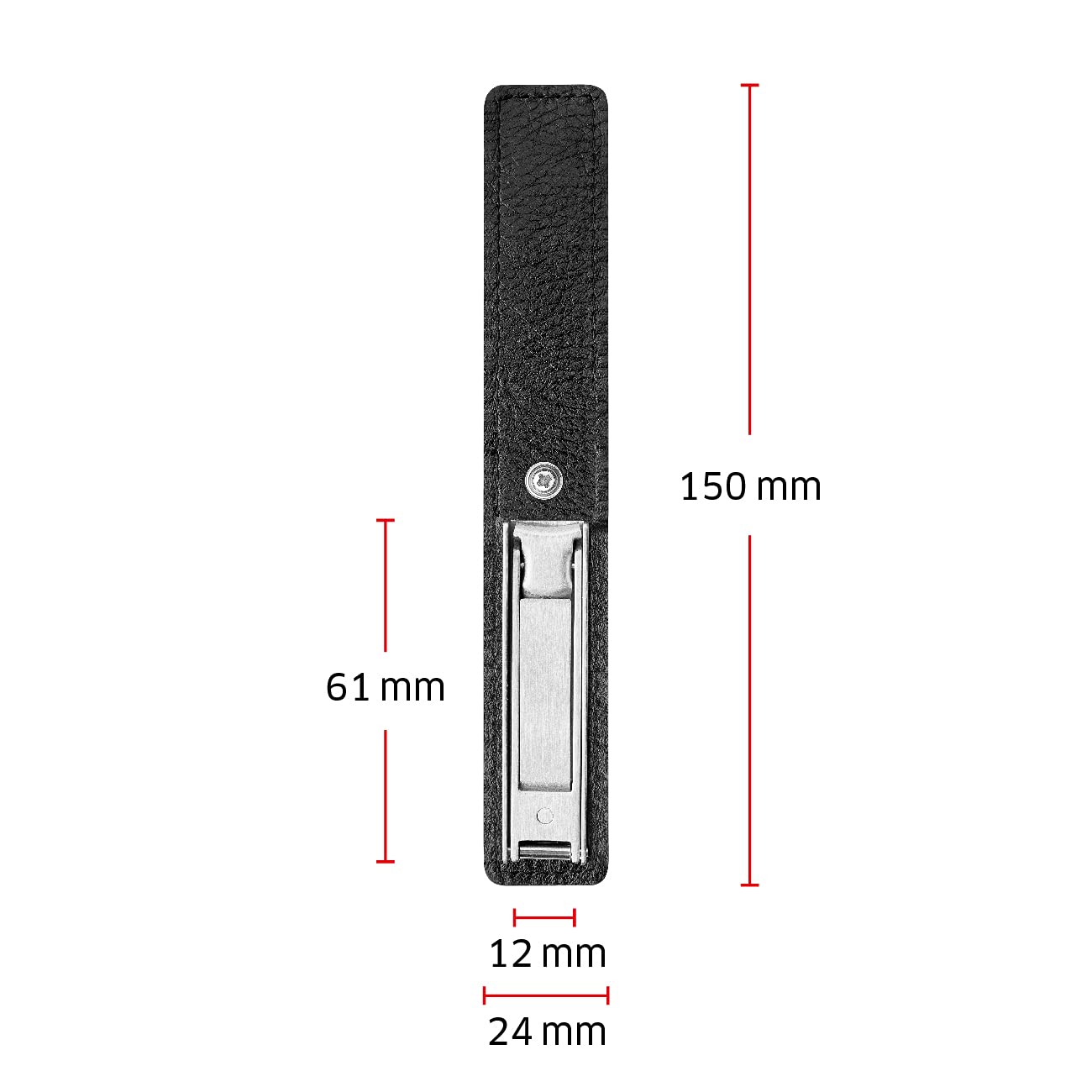 ZWILLING Obcinacz do paznokci z brelokiem (skórzane etui z magnetycznym zapięciem, zintegrowany pilnik do paznokci, lekko zakrzywiona krawędź tnąca), premium, czarny