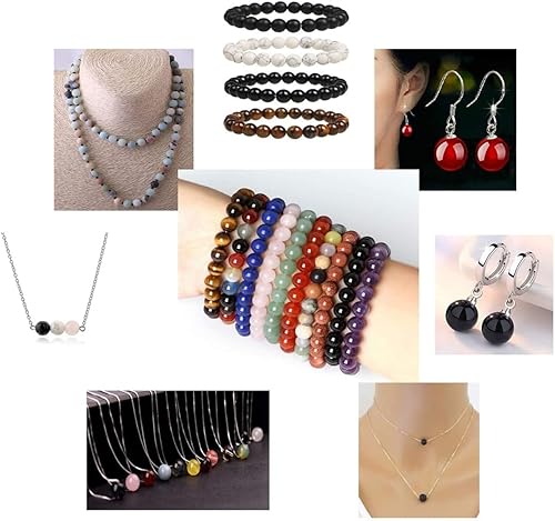 Miniatura 7 de Cuentas redondas naturales de 2 mm, 4 mm, 6 mm, 8 mm, 10 mm, 12 mm, 14 mm, 16 mm, piedras semipreciosas sueltas para bisutería, cadena de 15