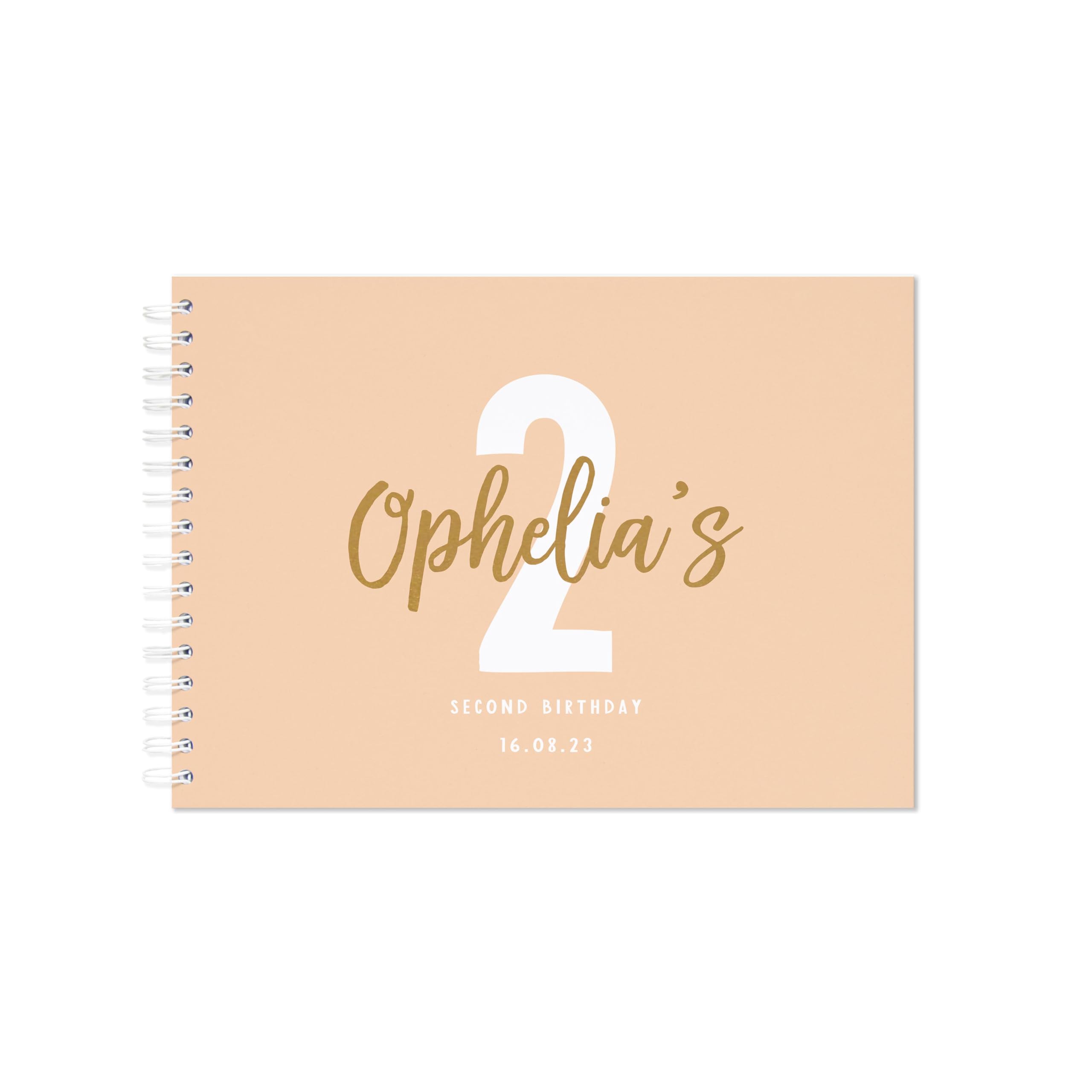 Personalised birthday guestbook | signing birthday guest book scrapbook notebook memories | 30th 40th 50th 60th 70th 80th 90th birthday sign in birthday party decor (A5 Paperback Peach)