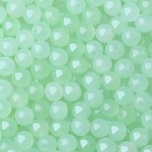 500Pcs Green Glass Beads Kit for Jewelry Making, 8mm Round Crystal Beads for Necklace Kits Earring and DIY Crafts Bracelets Light Green