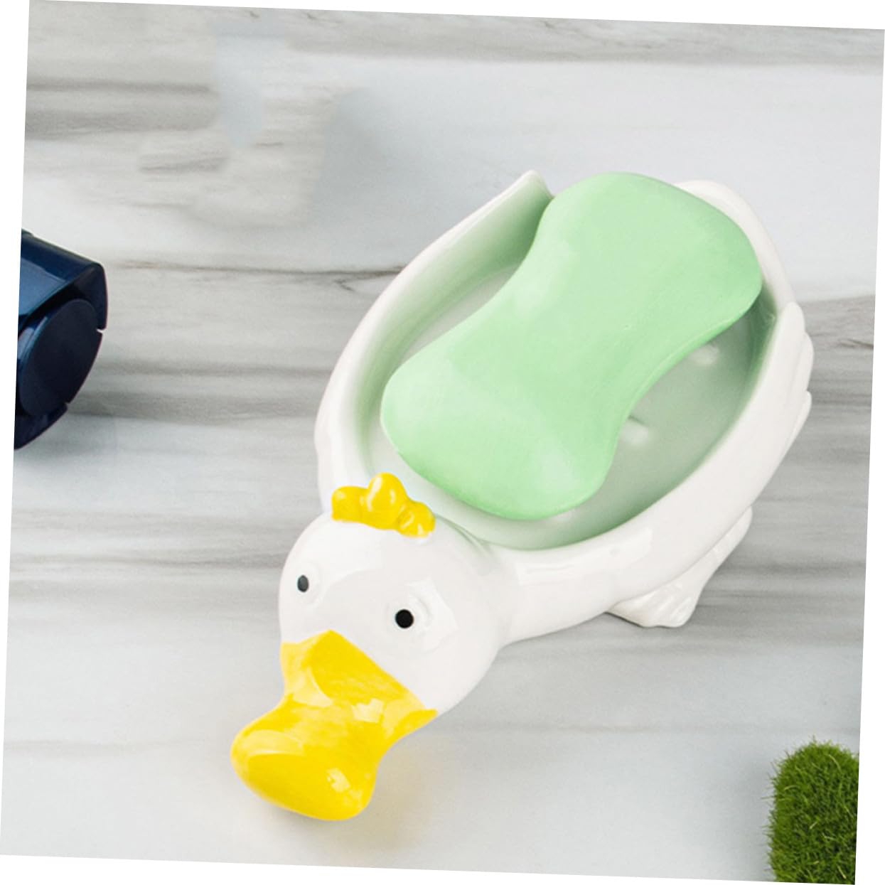 2 Stück Keramik Seifenschale mit Süßem Tierdesign Selbstentwässernd Ablaufendes Seifenfach für Bad Küche Hotel und Gemeinschafts Waschräume Praktisch und Dekorativ