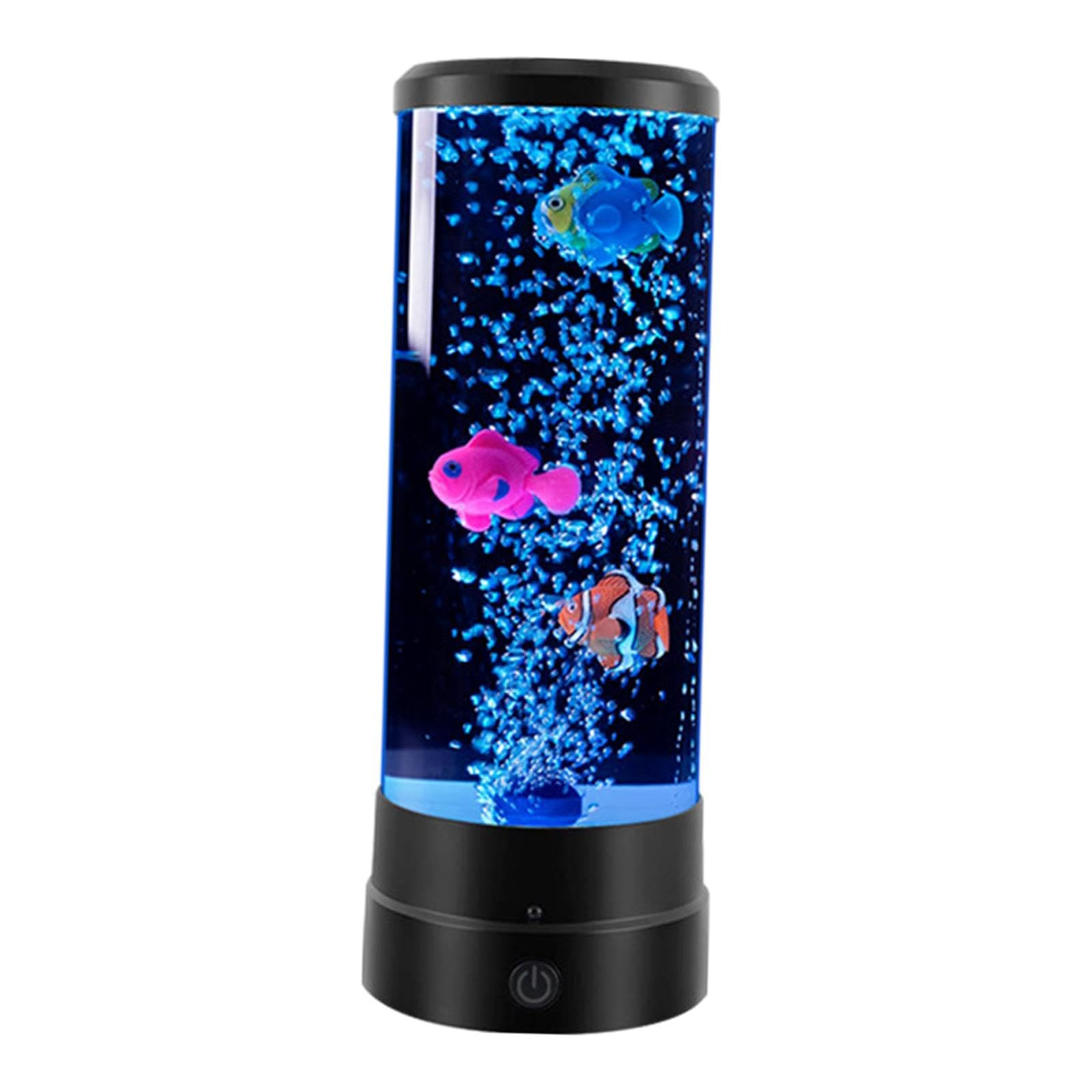 Bubble Fish Lampe für Kinder, künstliches Aquarium-Nachtlicht, sensorisches Nachtlicht mit 16 Farben, Lavalampen, schwimmend, bewegliche Aquarium-Lichter