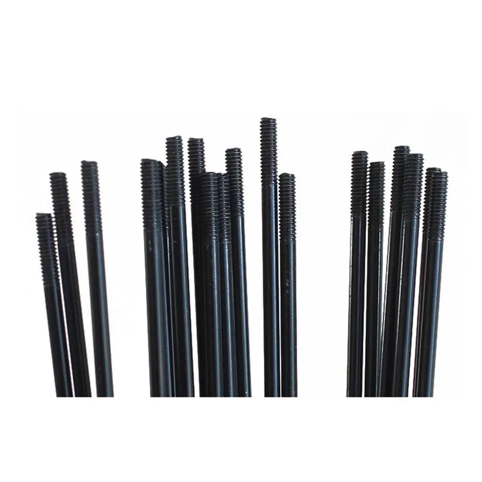 36 radios de acero para bicicleta de montaña/carretera, 14G/14K, color negro, 170 mm-350 mm
