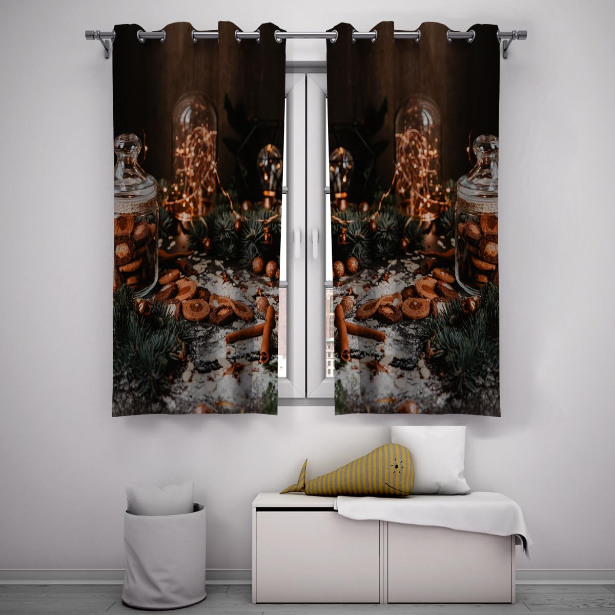 Rideaux occultants de Noël anti-froid pour bloquer la lumière de la chambre