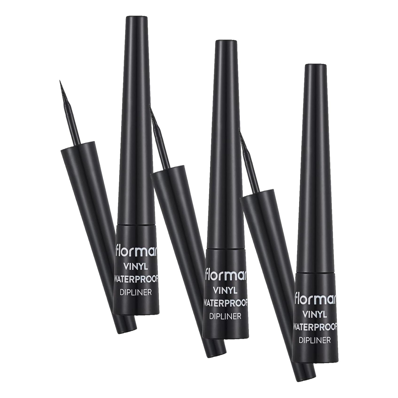 Flormar Suya Dayanıklı Parlak Dipliner Siyah Waterproof Dipliner 001 Black (3 paketi)
