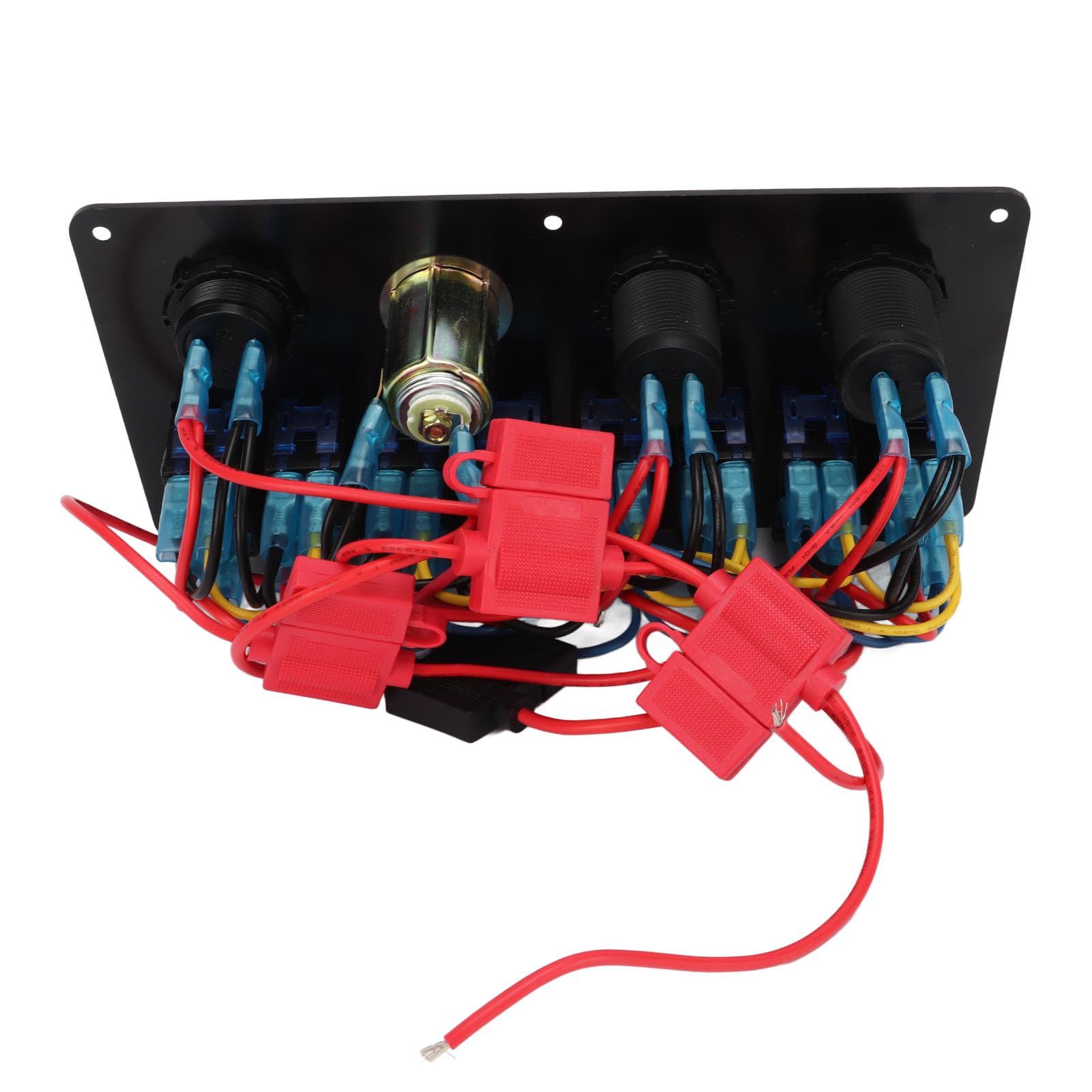 Pannello Interruttori a Bilanciere per Barche a 8 Gruppi Ottime Prestazioni di Dissipazione del Calore per LED Blu in Lega di Alluminio da 12 a 24 V per Imbarcazioni Marine