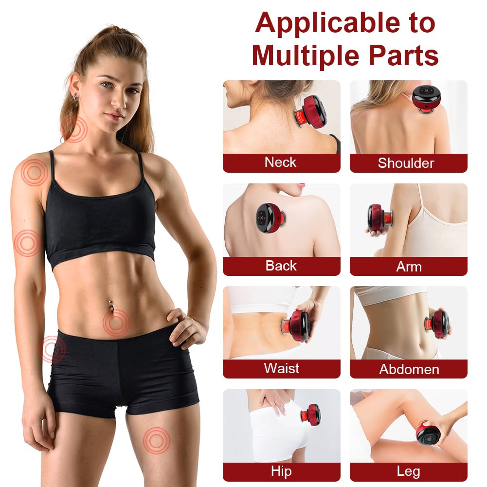 Ensemble de Ventouses électriques Gua Sha 3 en 1, Ventouse Anti Cellulite électrique, 12 Températures Réglables, Appareil Massage Professionnel pour Soulage les Douleurs et Tensions Musculaires