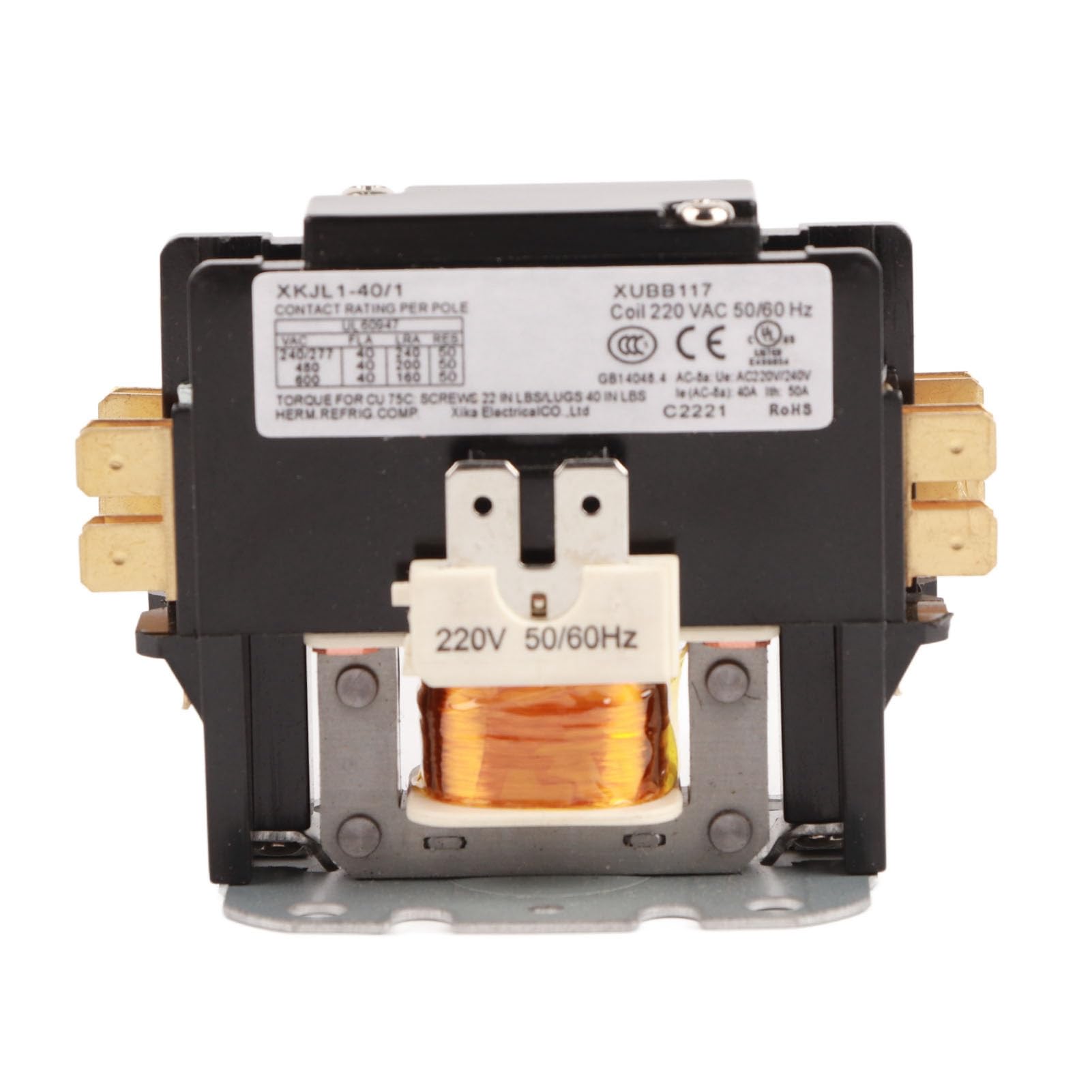 Contacteur AC Robuste Pa66, en Plastique thermodurcissable, contacteur à condensateur pour climatiseur, 220V, 50/60Hz (1P)