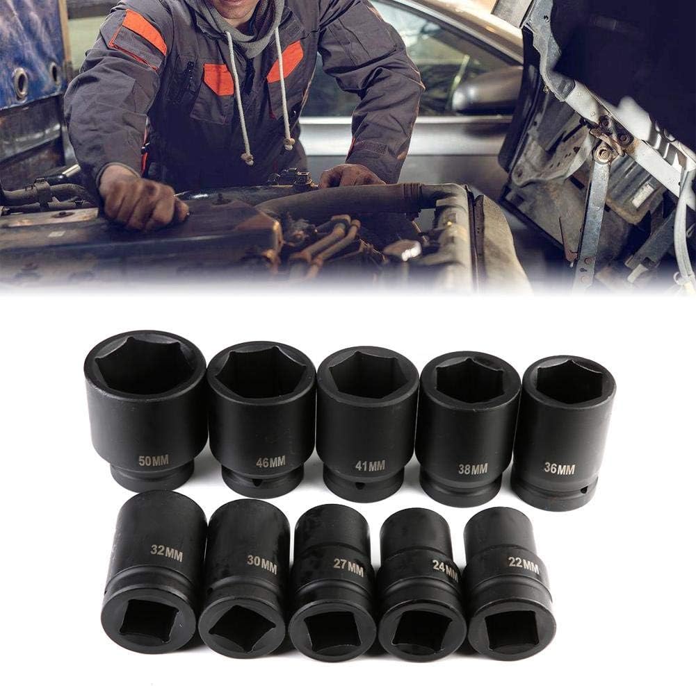 Inch Drive Deep Impact Socket Set 10-Piece Sockets 22mm to 50mm for Professional Mechanics and -Duty Applications