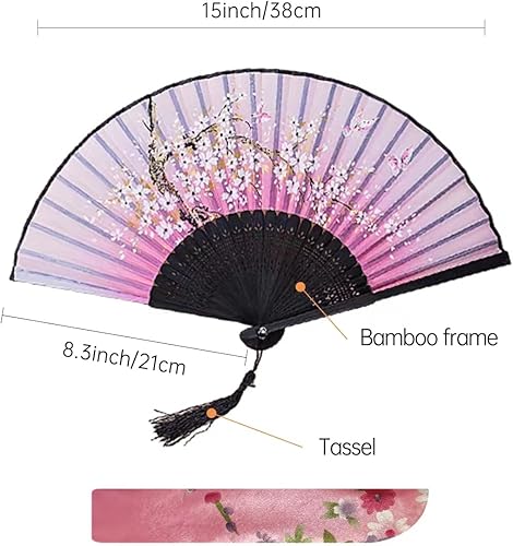 Miniatura 2 de 4 piezas de delicado diseño de flor de cerezo plegable de seda para fanáticos de boda, regalos de boda, regalo de fiesta, decoración de bricolaje,