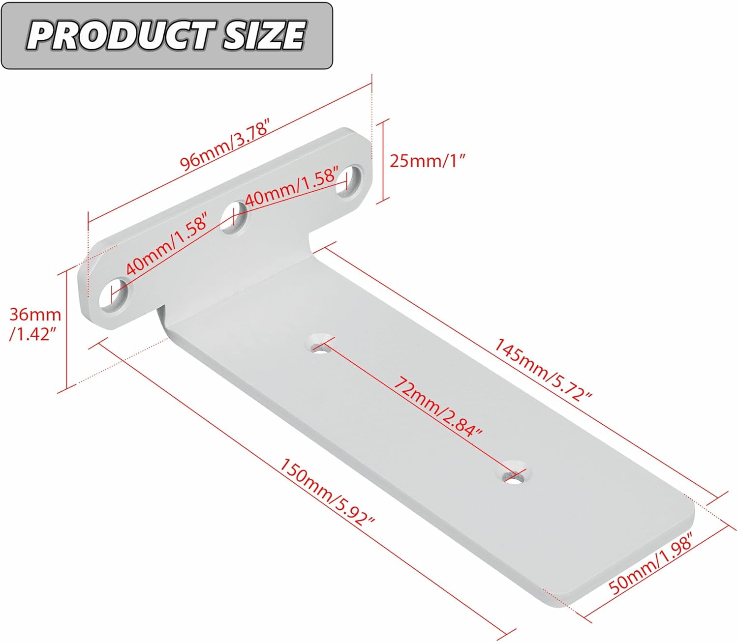 Alise Floating Shelf Brackets,White L Bracket for Shelves Heavy Duty Thickened and Widen Hidden Brace Joint Angle Brackets for Wooden Board Hanging Supports Blind Shelf Wall Mount 6 Inch,Pack of 4 6 Inch L-Shape White (4 Pcs)