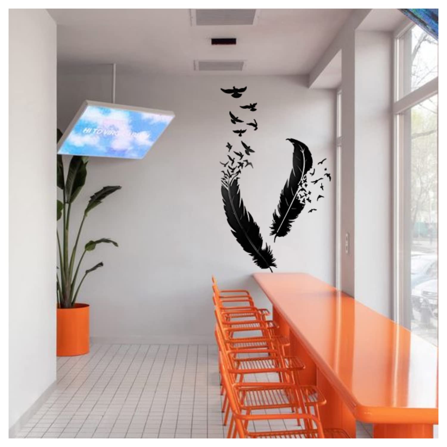 Kayra Decor Stencils for Wall Painting Flying Birds with Feathers Large - Size 68 X 45 Inch (KHSNT365) (B074CJ2KGW) Amazon Price History, Amazon Price Tracker