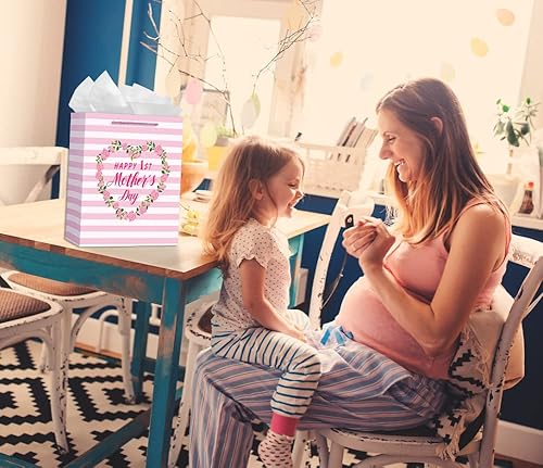 Miniatura 3 de WaaHome Bolsa de regalo para el primer día de la madre con papel de seda, regalos para el primer día de la madre para primera vez, esperando, nueva