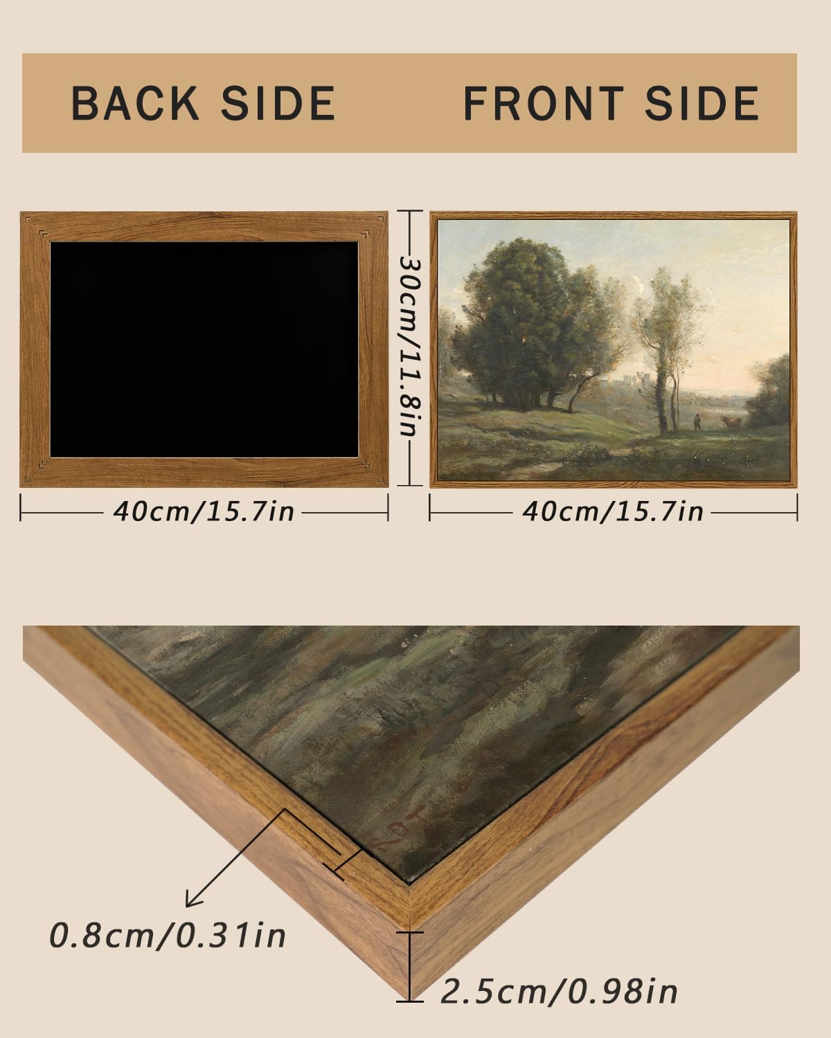 ARPEOTCY Vintage Framed Rustic Wall Art Decor, Bedroom Living Room Country Scenery Paintings Wall Decor, Canvas Prints Art, Kitchen Farmhouse Retro Home Decoration, 12x16 Inch image 5
