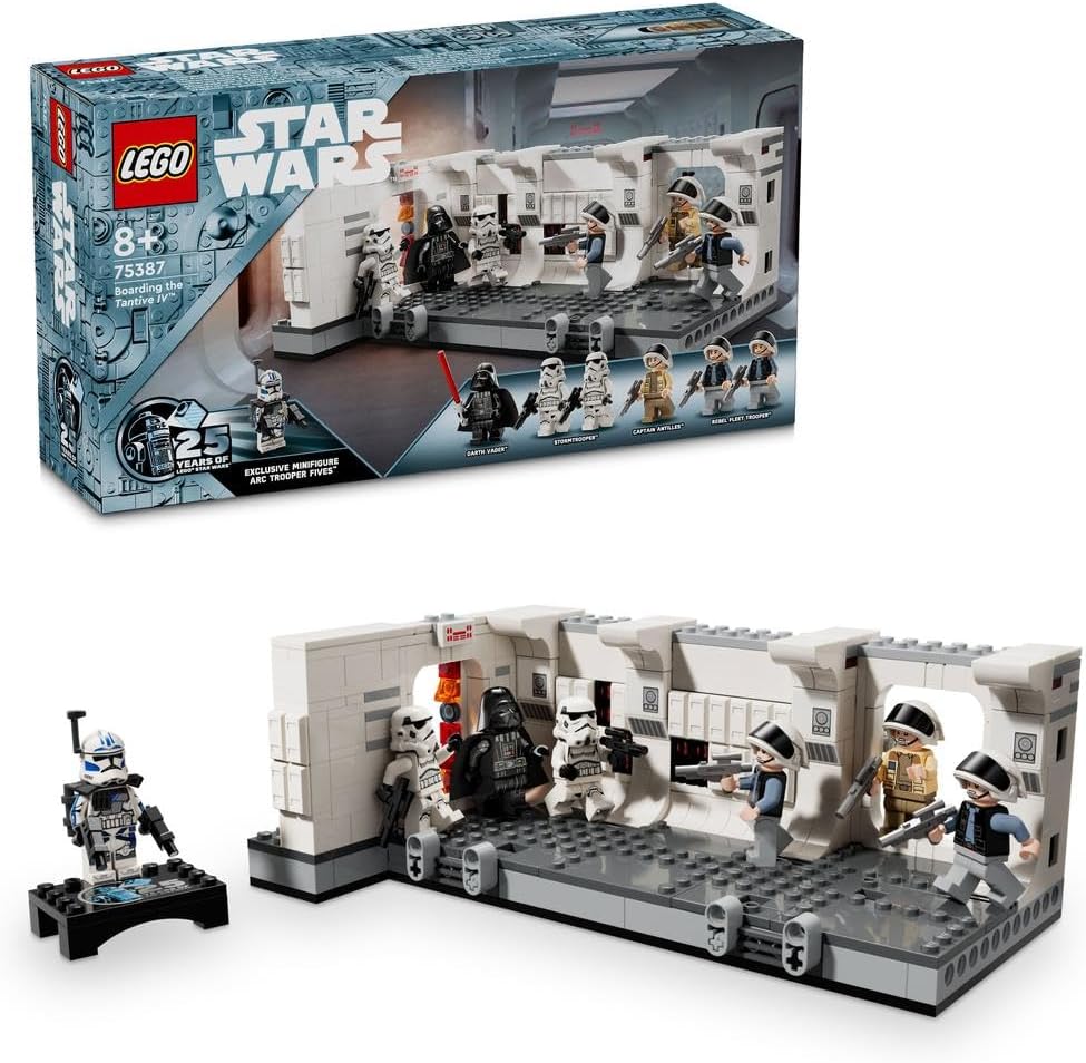 Star Wars Boarding the Tantive IV Set, A New Hope Buildable Toy for 8 Plus Year Old Boys, Girls & Kids, with 7 Minifigures Incl. Darth Vader & 25th Anniversary ARC Trooper Fives, Gift Idea 75387