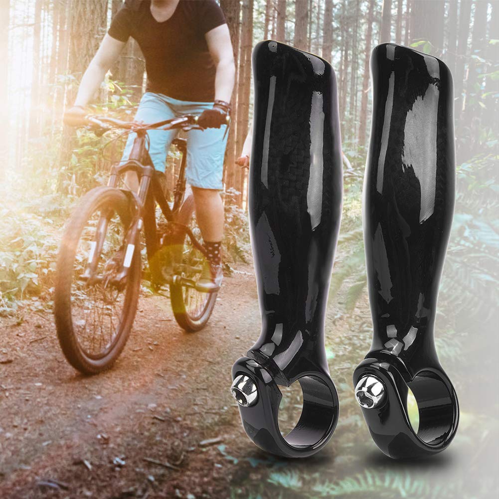 Impugnatura del manubrio in fibra di carbonio, estremità del manubrio per bici da strada e mountain bike, design ergonomico in lega di alluminio con texture antiscivolo per un cont