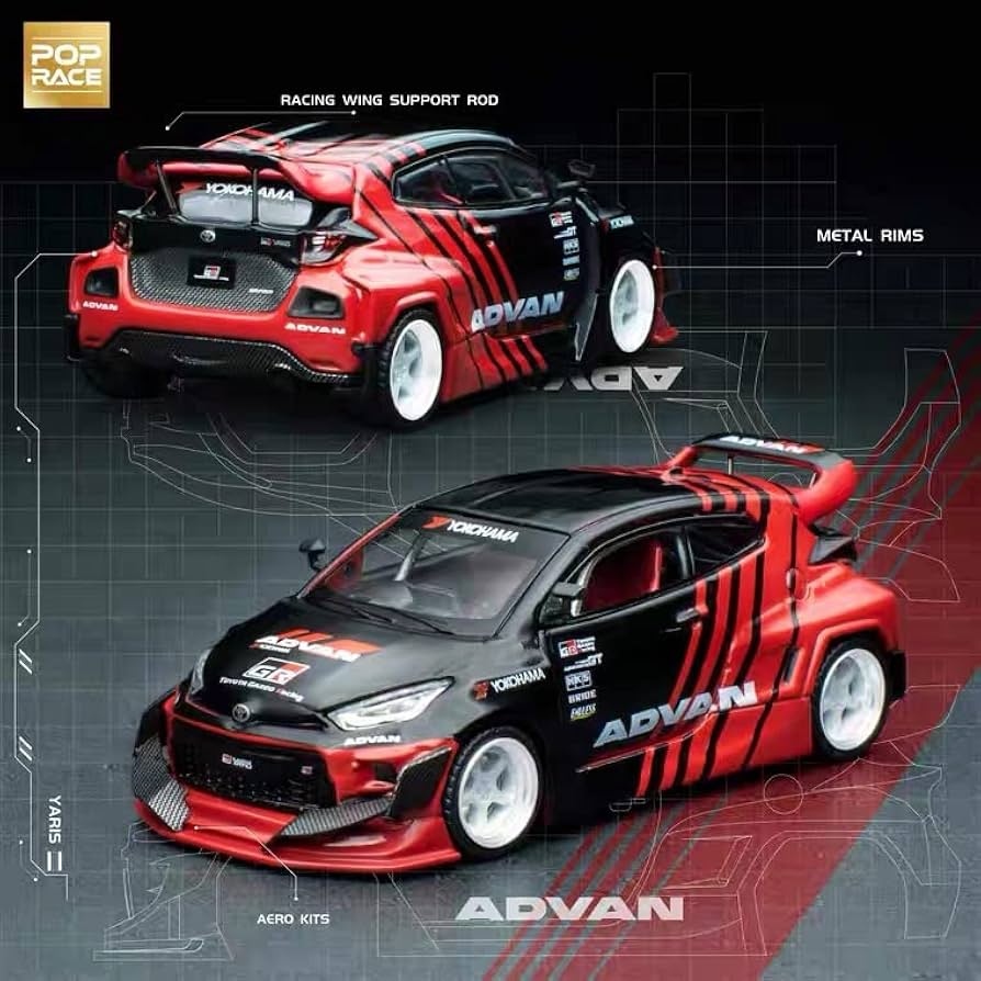 Amazon | 1/64 POP RACE トヨタ GR Yaris ヤリス ADVAN アドバン