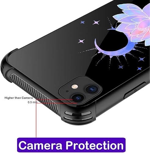 Miniatura 3 de Funda compatible con iPhone 11, diseño de flor de loto de luna, compatible con iPhone 11 para niñas, esquinas reforzadas, TPU suave, a prueba de