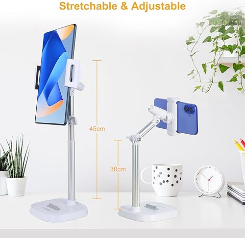 Miniatura 2 de UTEBIT Soporte de suelo para tableta, soporte para teléfono de cama superior, soporte ajustable para tableta, soporte para teléfono compatible con